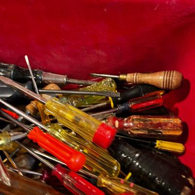 Tub Full of Screwdrivers All Types.
