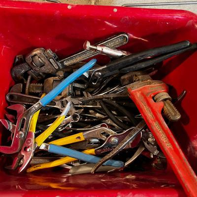 Tub of Plyers, Channel Locks, Wrenches, Vice Scripts