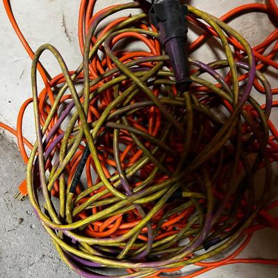 100 Foot Extension Cord plus a drop light with a 25 foot cord. 