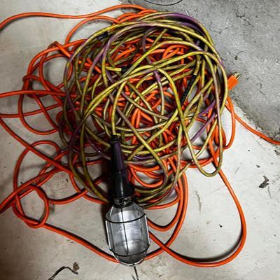 100 Foot Extension Cord plus a drop light with a 25 foot cord. 