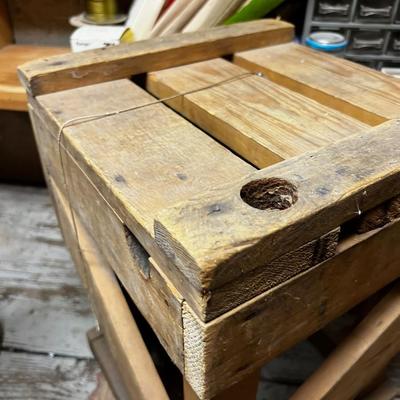 Wood Step Stool and a flat Crate