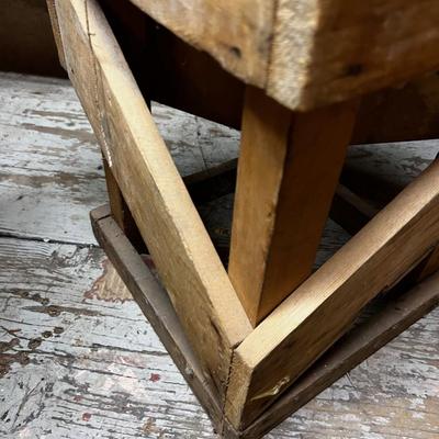 Wood Step Stool and a flat Crate