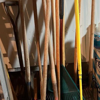 Large Lot of Yard Tool; Hoe, Ax, Shovels Etc. 