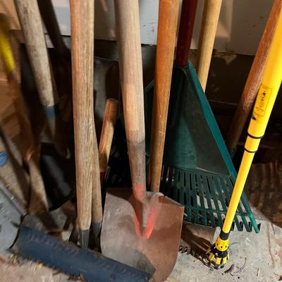 Large Lot of Yard Tool; Hoe, Ax, Shovels Etc. 