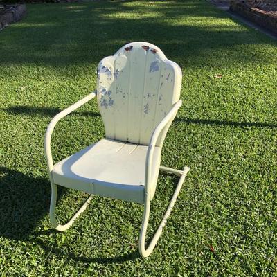 Mid century shell back patio chair