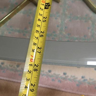 Vintage 1980's glass top coffee table with brass base