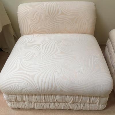 1980's Armless upholstered chair.
