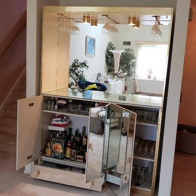 Vintage mirrored bar