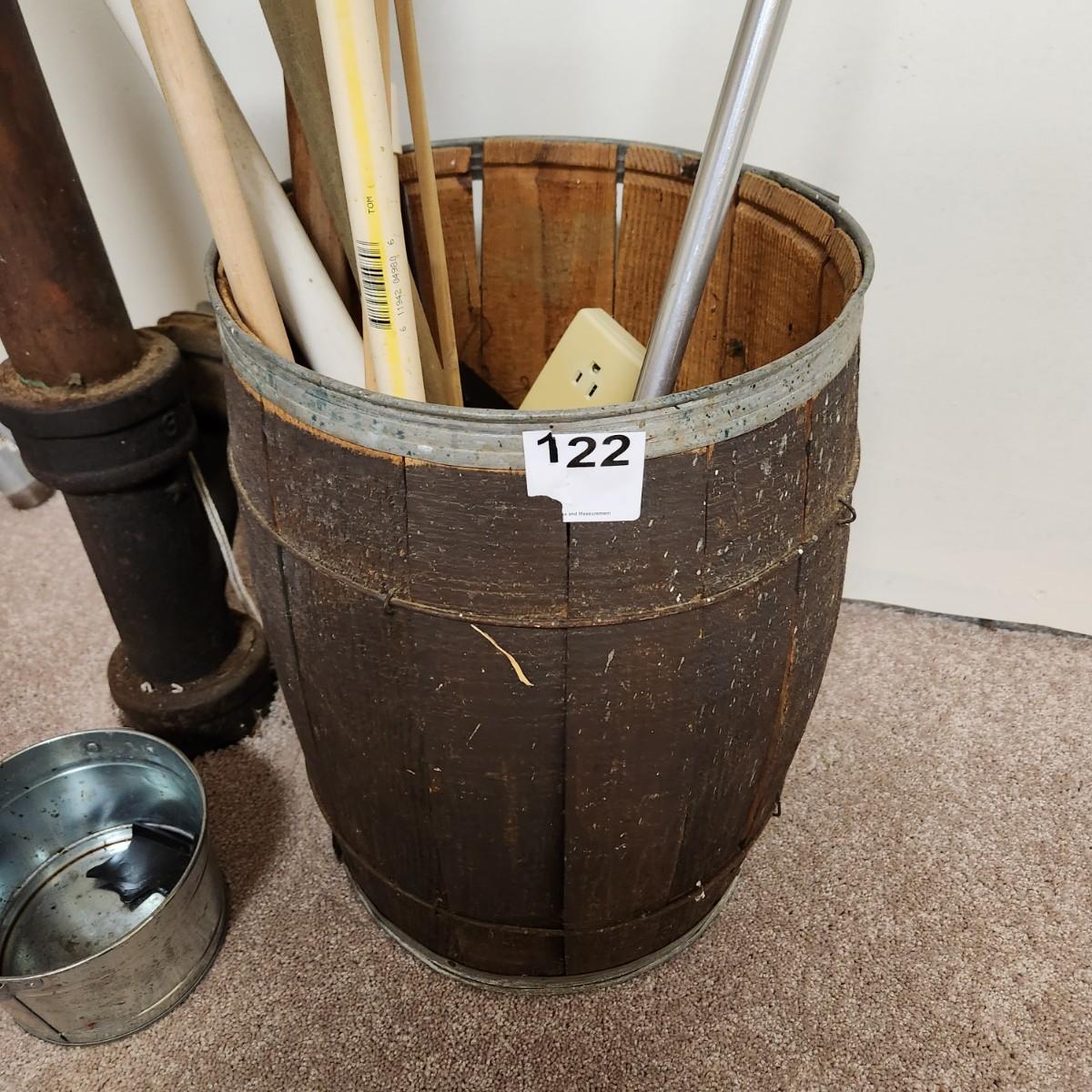Vintage Wood Nail Barrel