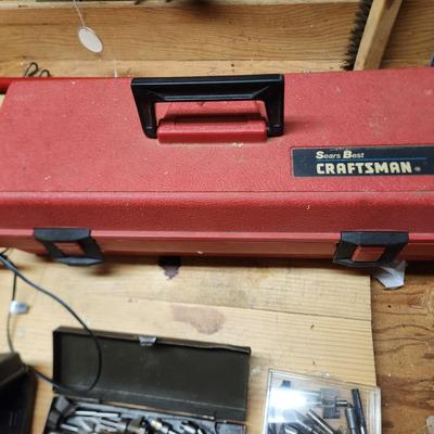 Lot of Tools , Craftsman Dremel Tool box, Black N Decker Drill , Small Sockets,