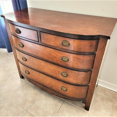Lot #154  Antique Bowfront Chest of Drawers