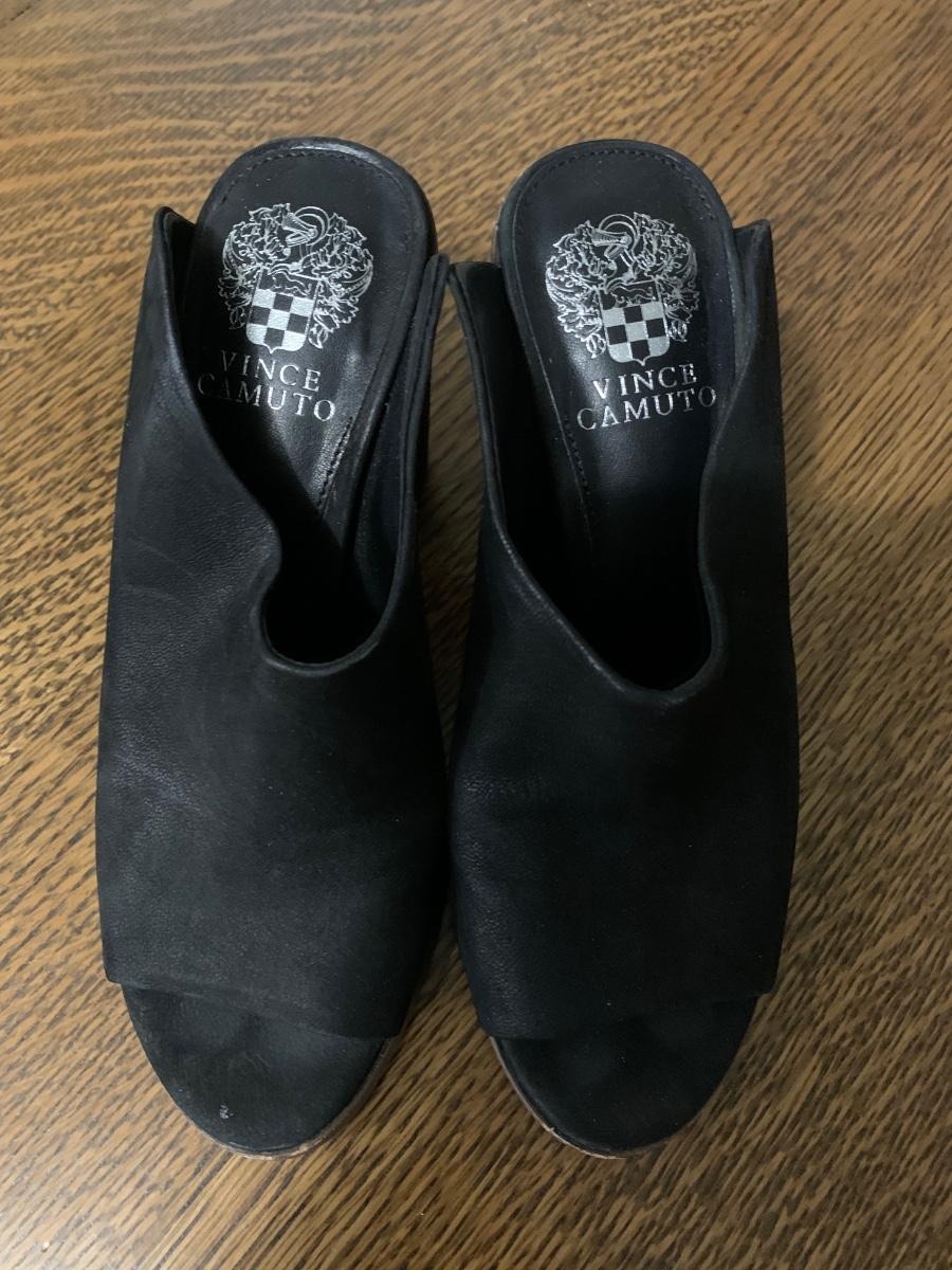 vince camuto shearling mules