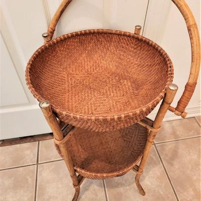 Lot #165  Cute piece - double basket on stand