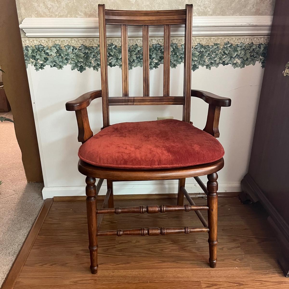 Cane Bottomed Chair & Foot Stool (KMG)