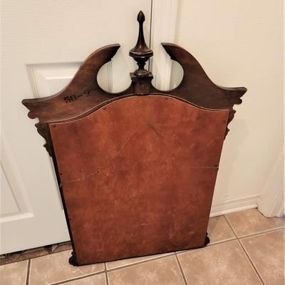 Lot #176  Heavy Wooden Colonial Style Wall Mirror