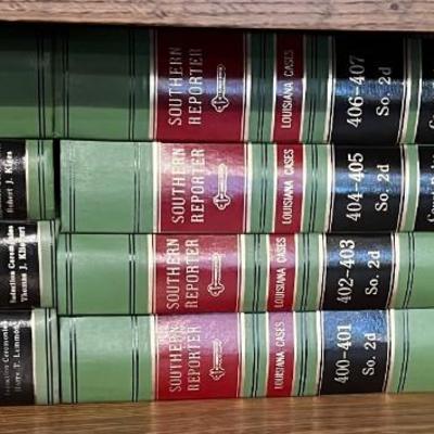 Set of 9 Green Southern Reporter Decorative Staging Law Books