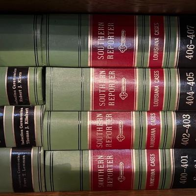 Set of 9 Green Southern Reporter Decorative Staging Law Books