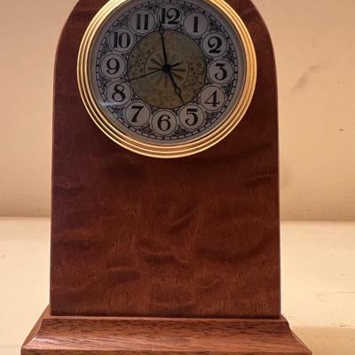 Wooden Gold/White Face Desk Office Clock
