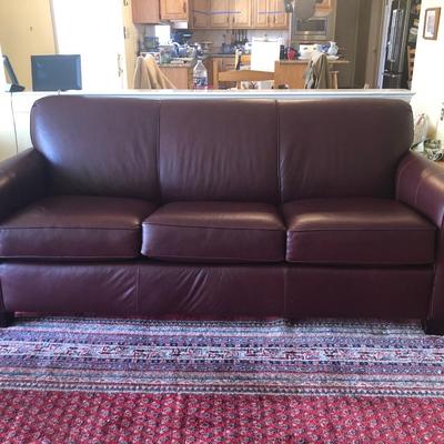LOT 2M: England Furniture Salvador Rosetta (Red) Leather Couch