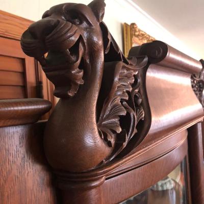 Stunning curved glass dragon curio