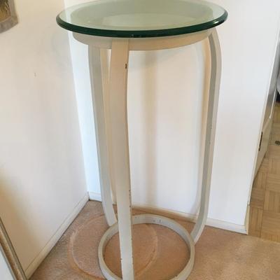 Glass and metal stand