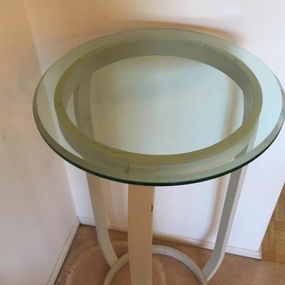 Glass and metal stand
