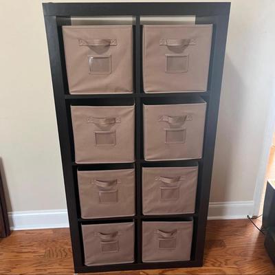 Pair of Espresso Colored Eight Cube Storage Cabinets (UR-DW)