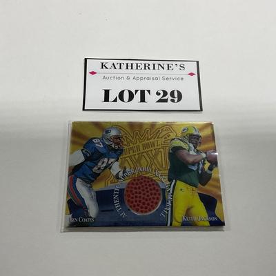 -29- SPORTS | Ben Coates & Keith Jackson Super Bowl XXXI 1997 Game Ball Card