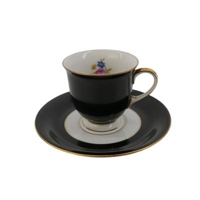 Vintage Black and Gold Eschenbach Demitasse Cup and Saucer