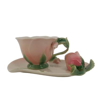 Rose and Petals Teacup and Saucer