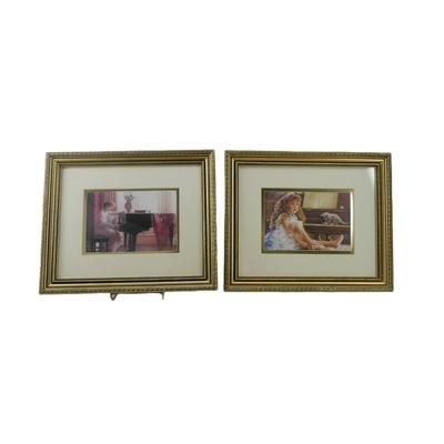 Framed Prints of Child and Woman with Piano
