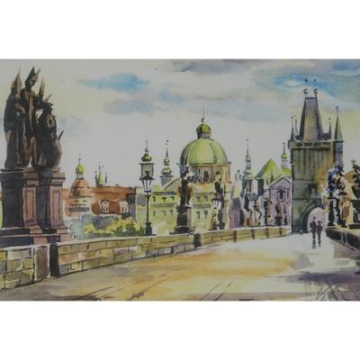 "Karluv Most" Double Signed by Artist Framed Print