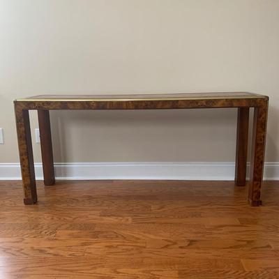 Wooden Console Table with Brass-like Trim (LR-KW)