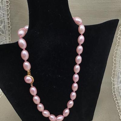 Pretty satin Pink Knotted Fashion Necklace