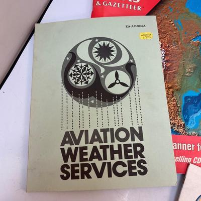 Vintage Lot of Aviation Aeronautical Books and Map