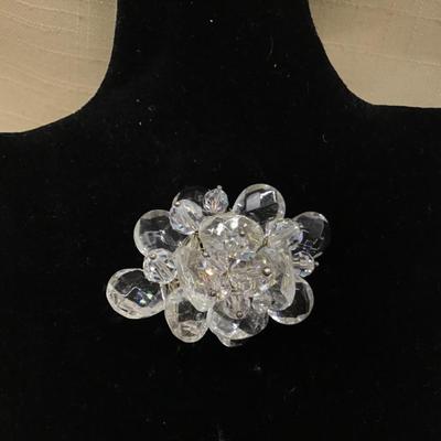 Beautiful  Unique Large Crystal Brooch