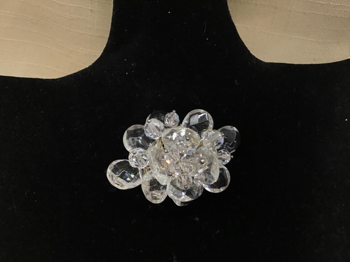 Beautiful Unique Large Crystal Brooch