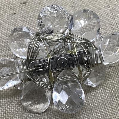 Beautiful  Unique Large Crystal Brooch