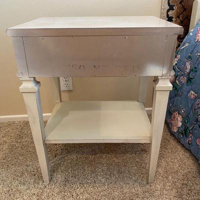 Pair of Vintage White French Provincial Single Drawer Nightstands End Tables HUNTINGTON BEACH