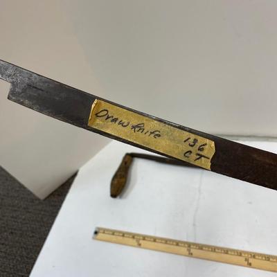Pair of Antique Primitive Wood Handle Draw Knife Spoke Shave