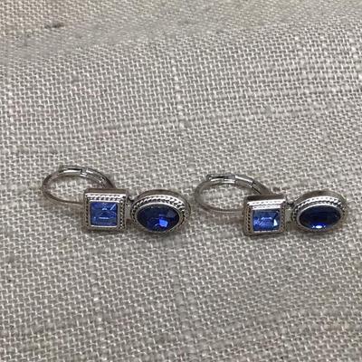 Beautiful Blue and Silver Tone Earrings