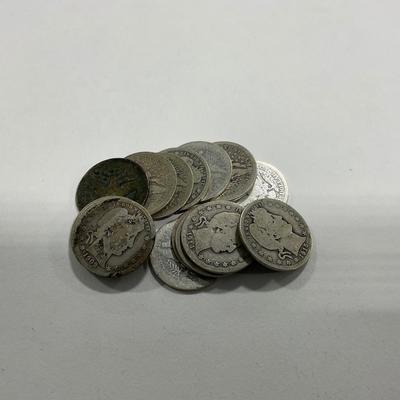 -57- COINS | 90% Silver Barber Quarters Various Dates | Average Ware