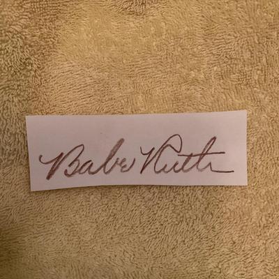 Babe Ruth Signed Autograph Paper Slip, Not a stamp or copy signature.
