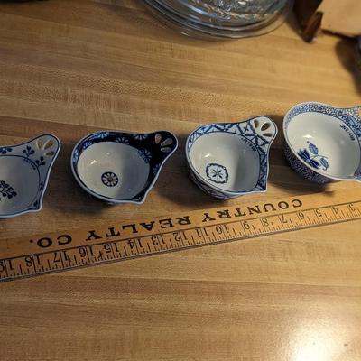 Set of 4 Hand Painted Porcelain Measuring Cups