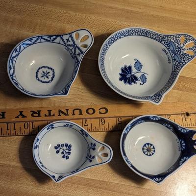 Set of 4 Hand Painted Porcelain Measuring Cups