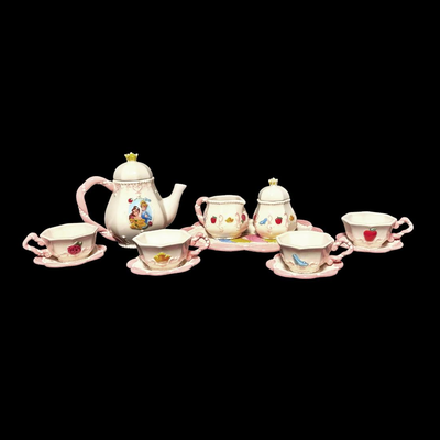 2003 12 Piece Fine Ceramic Disney Princess Tea Set - Mint Condition