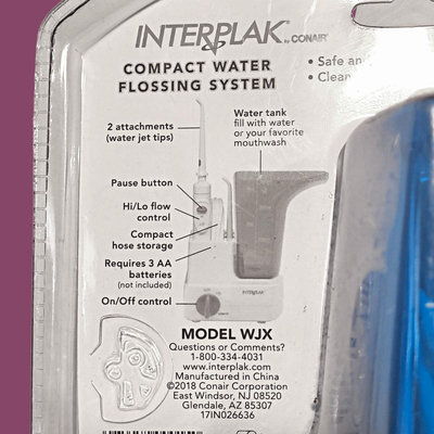 Interplak Compact Water Flossing System & 5 Dental Water Tips