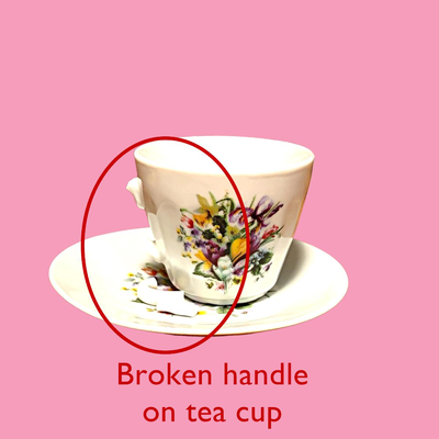 Vintage Porcelain Miniature WIldflower Tea Set