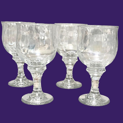 4 Vintage Libbey Clarion Iridescent Water Goblets