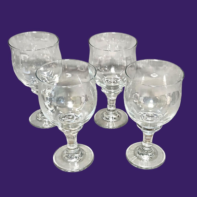 4 Vintage Libbey Clarion Iridescent Water Goblets